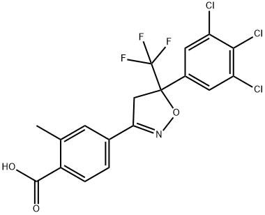 Benzoic acid, 4-[4,5-dihydro-5-(3,4,5-trichlorophenyl)-5-(trifluoromethyl)-3-isoxazolyl]-2-methyl- Struktur