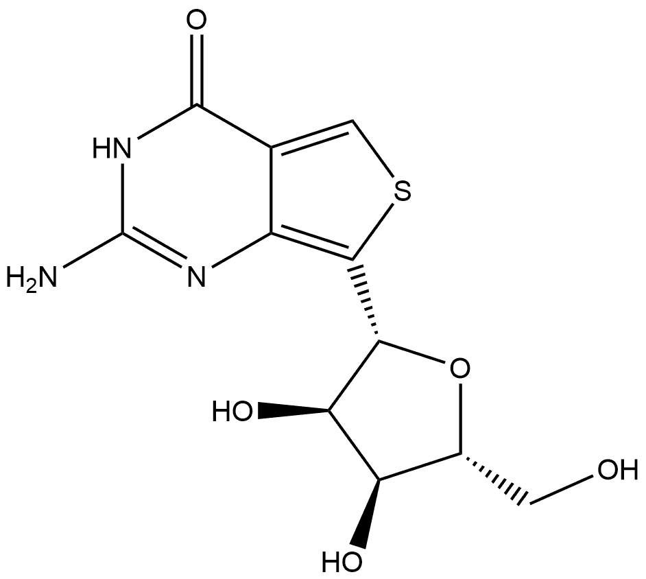 Thieno[3,4-d]pyrimidin-4(3H)-one, 2-amino-7-β-D-ribofuranosyl- Struktur