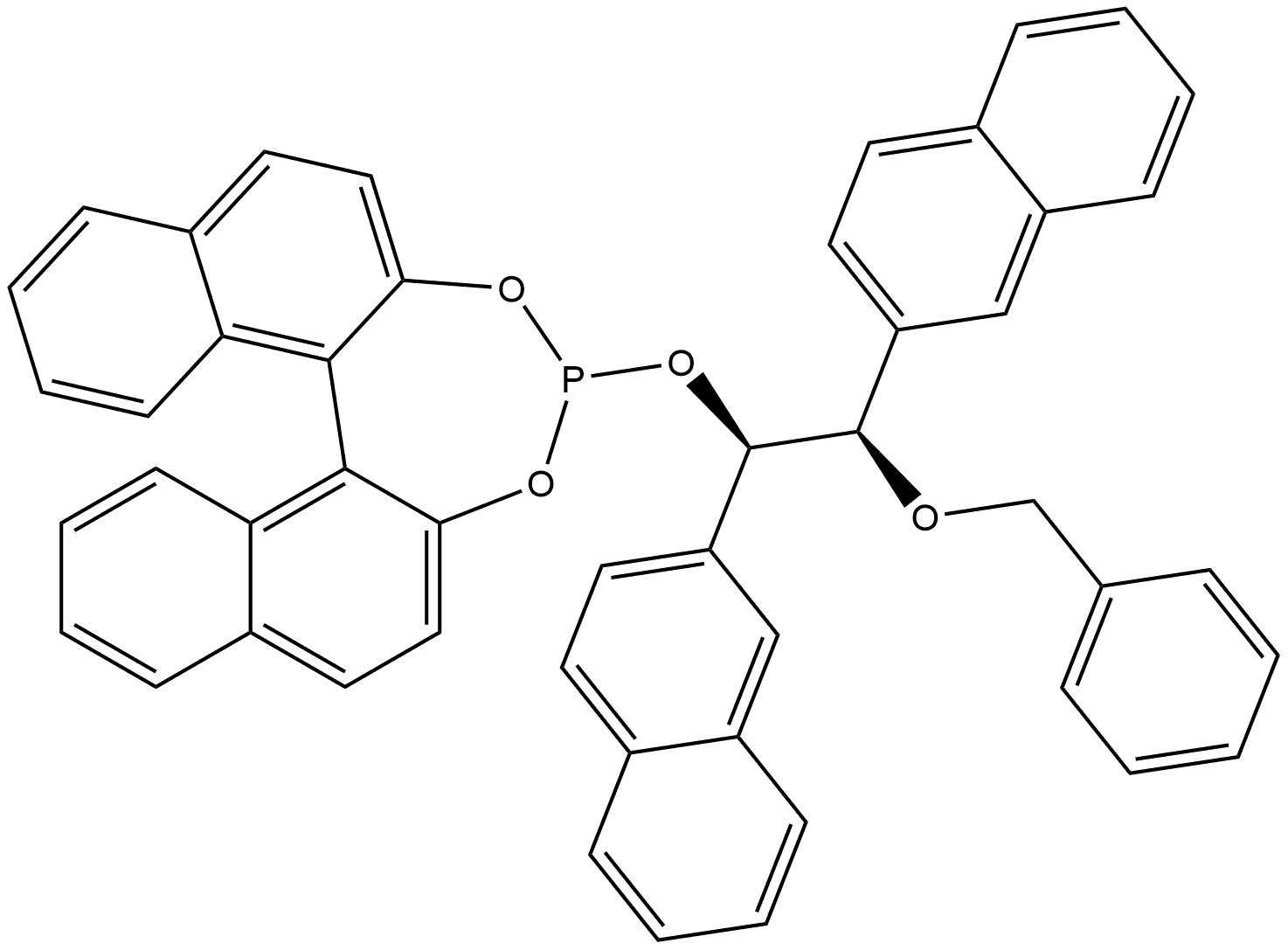 (11BR)-4-(2-(benzyloxy)-1,2-di(naphthalen-2-yl)ethoxy)dinaphtho[2,1-d:1',2'-f][1,3,2]dioxaphosphepine Struktur