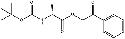 D-Alanine, N-[(1,1-dimethylethoxy)carbonyl]-, 2-oxo-2-phenylethyl ester Struktur