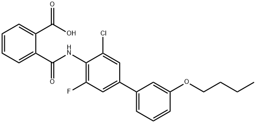 Benzoic acid, 2-[[(3'-butoxy-3-chloro-5-fluoro[1,1'-biphenyl]-4-yl)amino]carbonyl]- Struktur