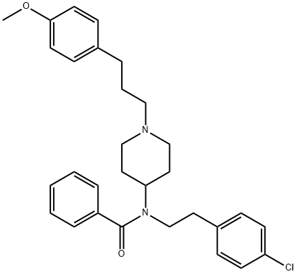 Benzamide, N-[2-(4-chlorophenyl)ethyl]-N-[1-[3-(4-methoxyphenyl)propyl]-4-piperidinyl]- Struktur