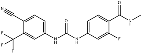 Benzamide, 4-[[[[4-cyano-3-(trifluoromethyl)phenyl]amino]carbonyl]amino]-2-fluoro-N-methyl- Struktur