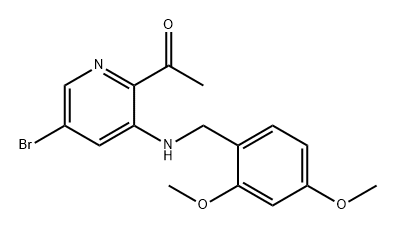 Ethanone, 1-[5-bromo-3-[[(2,4-dimethoxyphenyl)methyl]amino]-2-pyridinyl]- Struktur