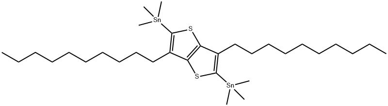 (3,6-didecylthieno[3,2-b]thiophene-2,5-diyl)bis(trimethylstannane) Struktur