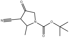 1-Pyrrolidinecarboxylic acid, 3-cyano-2-methyl-4-oxo-, 1,1-dimethylethyl ester Struktur