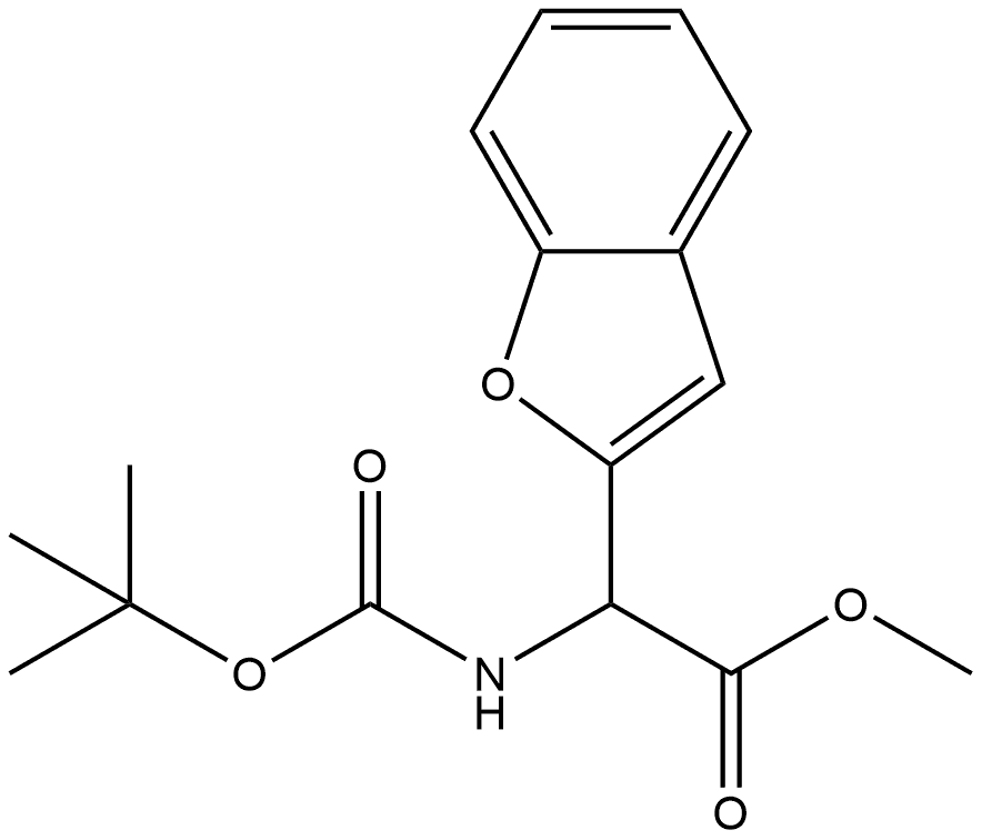 methyl 2-(benzofuran-2-yl)-2-((tert-butoxycarbonyl)amino)acetate Struktur