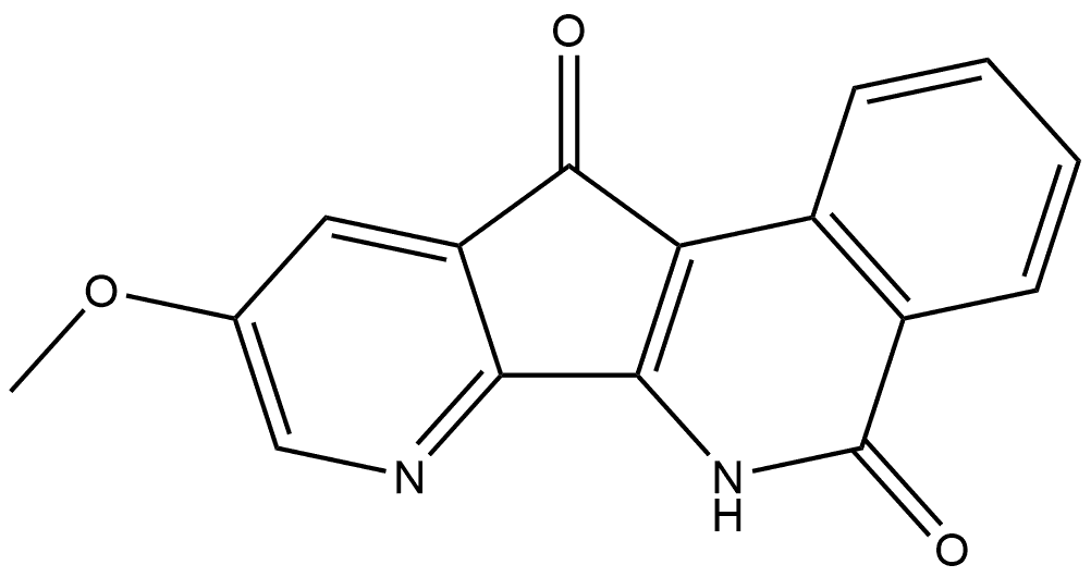 9-Methoxy-5H-pyrido[3′,2′:4,5]cyclopent[1,2-c]isoquinoline-5,11(6H)-dione Struktur