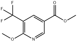 3-Pyridinecarboxylic acid, 6-methoxy-5-(trifluoromethyl)-, methyl ester Struktur