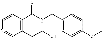 4-Pyridinecarboxamide, 3-(2-hydroxyethyl)-N-[(4-methoxyphenyl)methyl]- Struktur