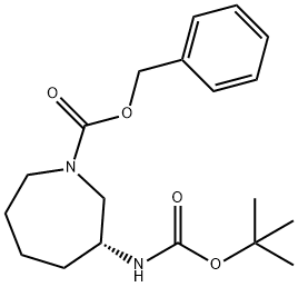 benzyl (R)-3-((tert-butoxycarbonyl)amino)azepane-1-carboxylate Struktur