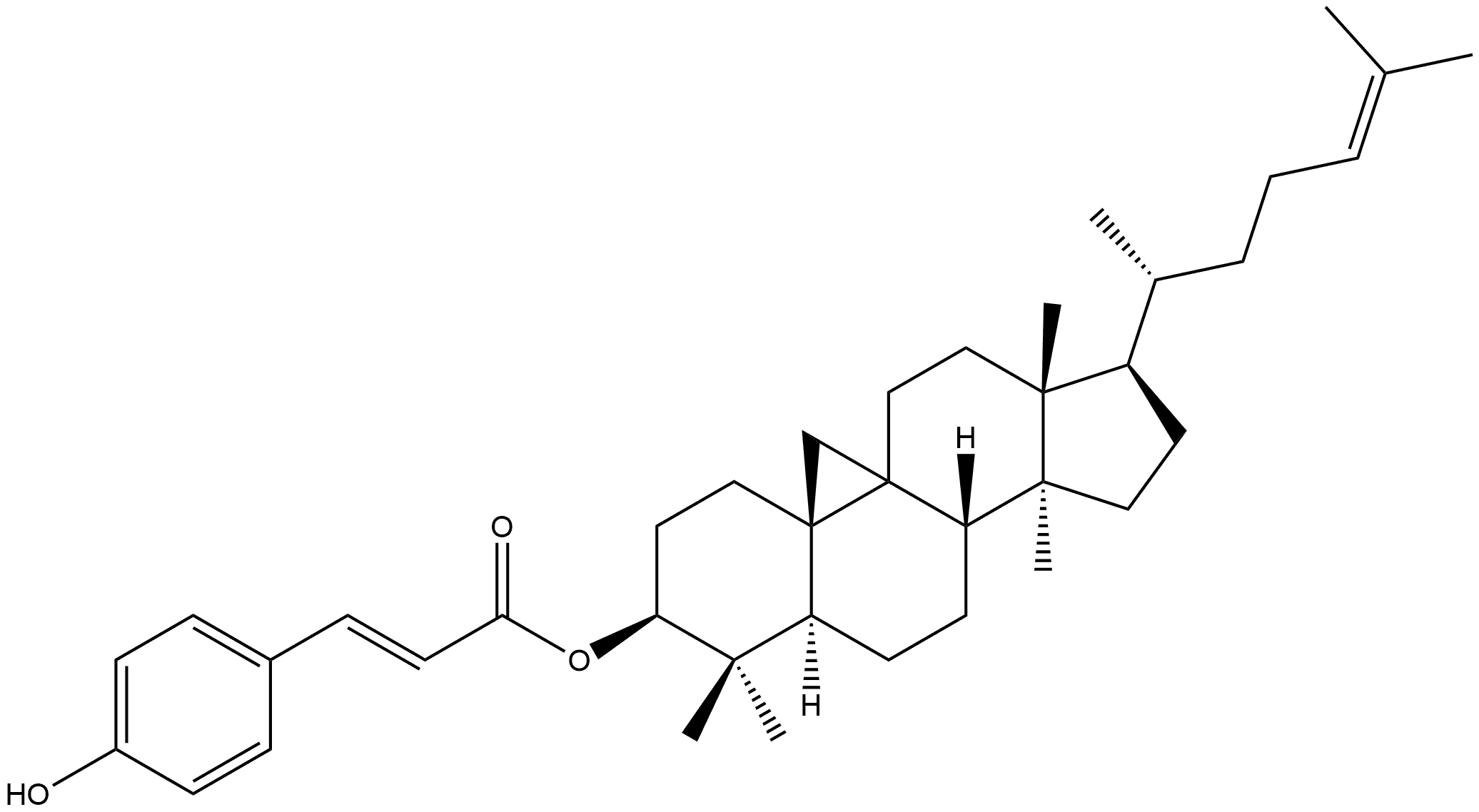 9,19-Cyclolanost-24-en-3-ol, (2E)-3-(4-hydroxyphenyl)-2-propenoate, (3β)- (9CI) Struktur