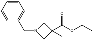 3-Azetidinecarboxylic acid, 3-methyl-1-(phenylmethyl)-, ethyl ester Struktur