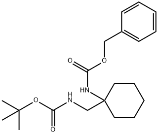 Carbamic acid, N-[1-[[[(1,1-dimethylethoxy)carbonyl]amino]methyl]cyclohexyl]-, phenylmethyl ester Struktur