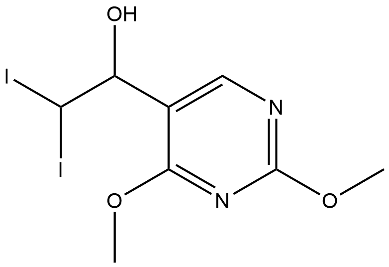 5-Pyrimidinemethanol, α-(diiodomethyl)-2,4-dimethoxy- Struktur