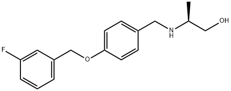 1-Propanol, 2-[[[4-[(3-fluorophenyl)methoxy]phenyl]methyl]amino]-, (2S)- Struktur