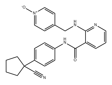 3-Pyridinecarboxamide, N-[4-(1-cyanocyclopentyl)phenyl]-2-[[(1-oxido-4-pyridinyl)methyl]amino]- Struktur