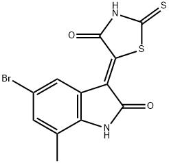 2H-Indol-2-one, 5-bromo-1,3-dihydro-7-methyl-3-(4-oxo-2-thioxo-5-thiazolidinylidene)-, (3Z)- Struktur