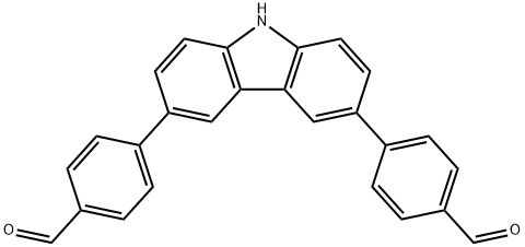 4,4'-(9H-carbazole-3,6-diyl)dibenzaldehyde Struktur