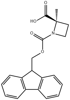 1,2-Azetidinedicarboxylic acid, 2-methyl-, 1-(9H-fluoren-9-ylmethyl) ester, (2R)- Struktur