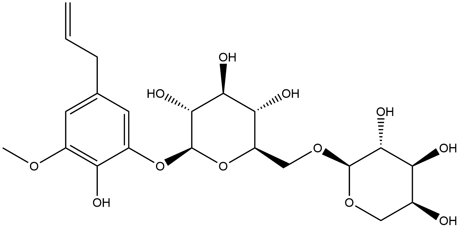 β-D-Glucopyranoside, 2-hydroxy-3-methoxy-5-(2-propen-1-yl)phenyl 6-O-α-L-arabinopyranosyl-