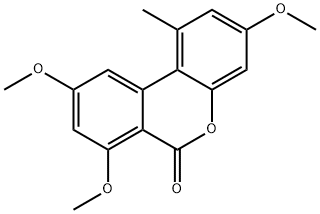 6H-Dibenzo[b,d]pyran-6-one, 3,7,9-trimethoxy-1-methyl- Struktur