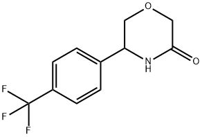 5-[4-(trifluoromethyl)phenyl]morpholin-3-one Struktur