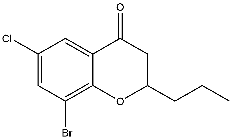 8-bromo-6-chloro-2-propylchroman-4-one Struktur