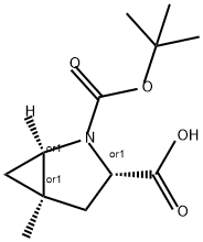 2-Azabicyclo[3.1.0]hexane-2,3-dicarboxylic acid, 5-methyl-, 2-(1,1-dimethylethyl) ester, (1R,3S,5R)-rel- Struktur