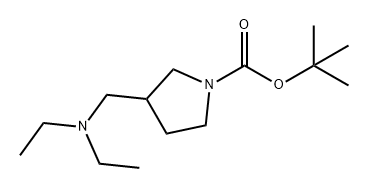 1-Pyrrolidinecarboxylic acid, 3-[(diethylamino)methyl]-, 1,1-dimethylethyl ester Struktur