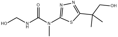 N-Desmethyl-N-hydroxymethyl-2-desmethyl-2-hydroxymethyl Tebuthiuron Struktur