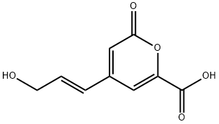 2H-Pyran-6-carboxylic acid, 4-[(1E)-3-hydroxy-1-propen-1-yl]-2-oxo- Struktur