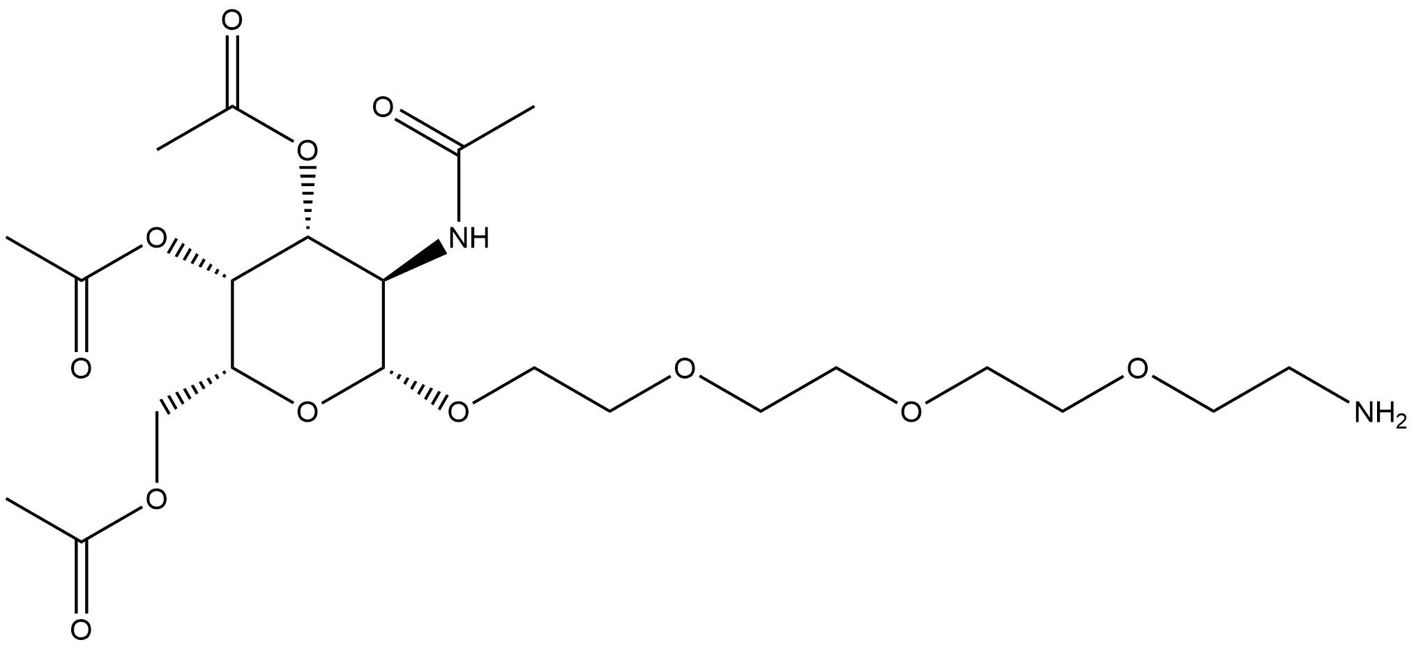 β-D-Galactopyranoside, 2-[2-[2-(2-aminoethoxy)ethoxy]ethoxy]ethyl 2-(acetylamino)-2-deoxy-, 3,4,6-triacetate Struktur