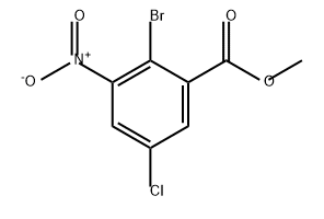 Benzoic acid, 2-bromo-5-chloro-3-nitro-, methyl ester Struktur