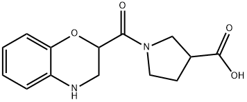 3-Pyrrolidinecarboxylic acid, 1-[(3,4-dihydro-2H-1,4-benzoxazin-2-yl)carbonyl]- Struktur