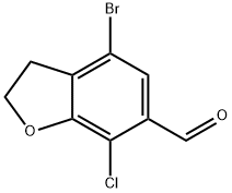 6-Benzofurancarboxaldehyde, 4-bromo-7-chloro-2,3-dihydro- Struktur