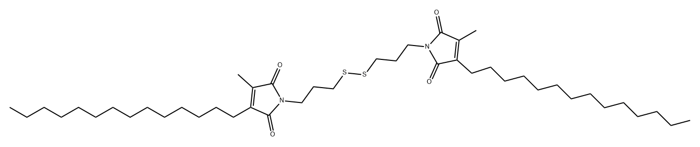 1H-Pyrrole-2,5-dione, 1,1'-(dithiodi-3,1-propanediyl)bis[3-methyl-4-tetradecyl- Struktur