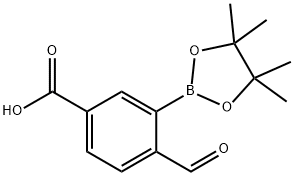 Benzoic acid, 4-formyl-3-(4,4,5,5-tetramethyl-1,3,2-dioxaborolan-2-yl)- Struktur