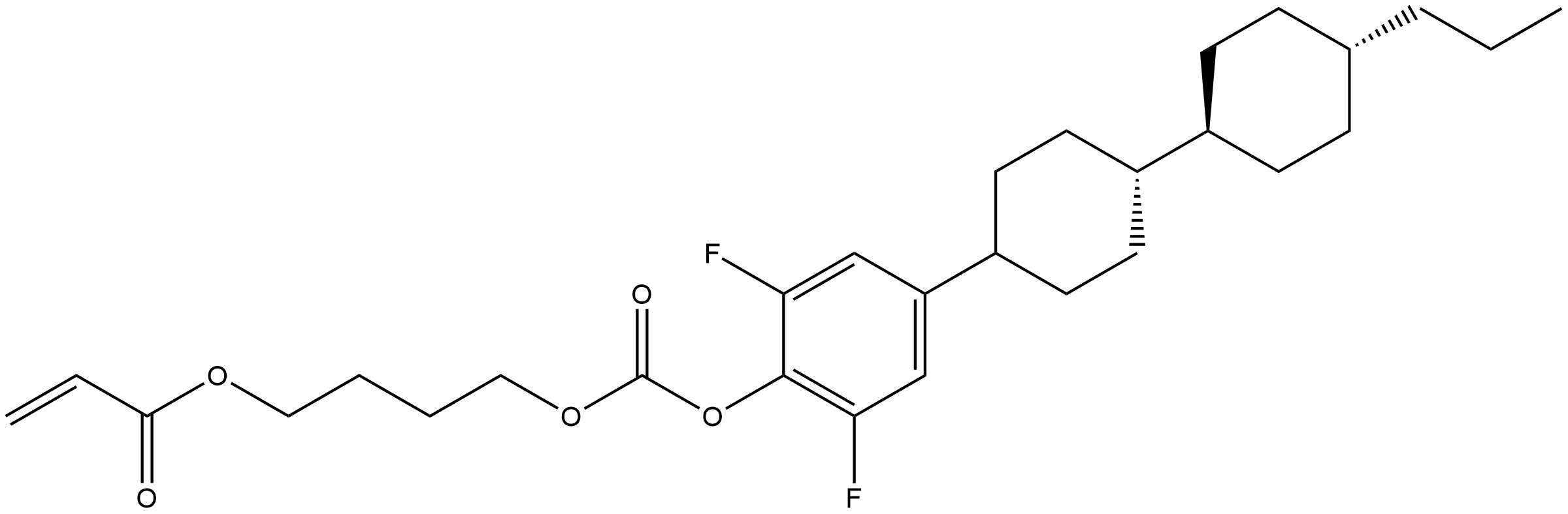 4-(((2,6-difluoro-4-(trans，trans-4'-propyl-[1,1'-bi(cyclohexan)]-4-yl)phenoxy)carbonyl)oxy)butyl acrylate Struktur