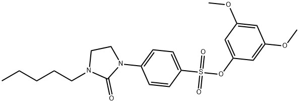 Benzenesulfonic acid, 4-(2-oxo-3-pentyl-1-imidazolidinyl)-, 3,5-dimethoxyphenyl ester Struktur