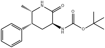 Carbamic acid, N-[(3S,5R,6S)-6-methyl-2-oxo-5-phenyl-3-piperidinyl]-, 1,1-dimethylethyl ester Struktur