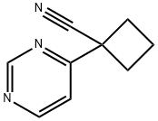 Cyclobutanecarbonitrile, 1-(4-pyrimidinyl)- Struktur