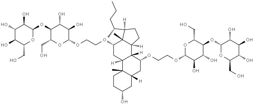 3Α-羥基-7Α,12Α-二 - ((O-Β-D-麥芽糖基)-2-羥基乙氧基) - 膽固醇, 1429405-95-7, 結構式