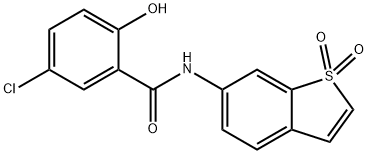 Benzamide, 5-chloro-N-(1,1-dioxidobenzo[b]thien-6-yl)-2-hydroxy- Struktur