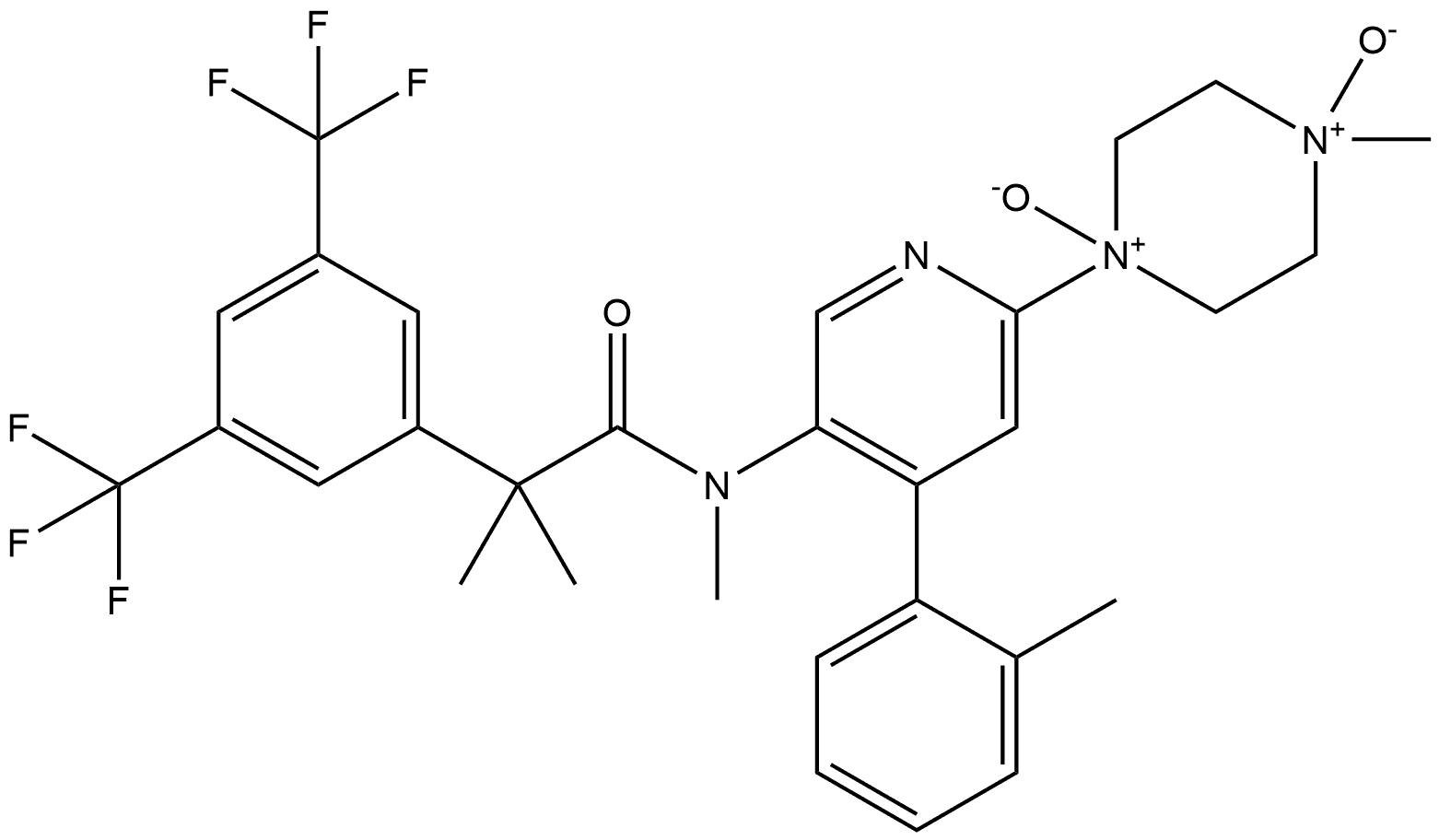 Benzeneacetamide, N,α,α-trimethyl-N-[6-(4-methyl-1,4-dioxido-1-piperazinyl)-4-(2-methylphenyl)-3-pyridinyl]-3,5-bis(trifluoromethyl)-