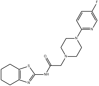 1-Piperazineacetamide, 4-(5-fluoro-2-pyridinyl)-N-(4,5,6,7-tetrahydro-2-benzothiazolyl)- Struktur