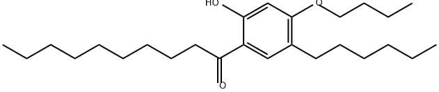 1-Decanone, 1-(4-butoxy-5-hexyl-2-hydroxyphenyl)- Struktur