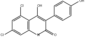 2(1H)-Quinolinone, 5,7-dichloro-4-hydroxy-3-(4-hydroxyphenyl)- Struktur