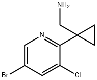 Cyclopropanemethanamine, 1-(5-bromo-3-chloro-2-pyridinyl)- Struktur