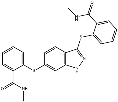 Benzamide, 2,2'-[1H-indazole-3,6-diylbis(thio)]bis[N-methyl- Struktur